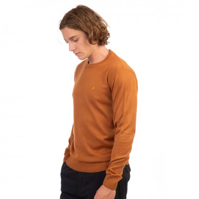 Rebase Ανδρικό Βαμβακερό Πουλόβερ 242RKNIT-8000 Caramel Melange