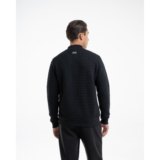 MRT MARTINI-Ζακέτα σαγρέ Square Lines – Μαύρο-11213