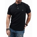 Rebase Polo Tshirt Pique Mao Collar 241-RPS-305 BLACK