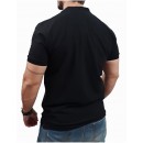 Rebase Polo Tshirt Pique Mao Collar 241-RPS-305 BLACK