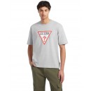 GUESS JEANS T-SHIRT CREWNECK OVERSIZED FIT LOGO ΓΚΡΙ (M4YI45K8FQ4-H90Z)
