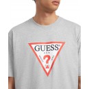 GUESS JEANS T-SHIRT CREWNECK OVERSIZED FIT LOGO ΓΚΡΙ (M4YI45K8FQ4-H90Z)