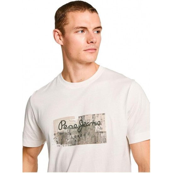 Ανδρική Μπλούζα PEPE JEANS PM509780-803 Ασπρο