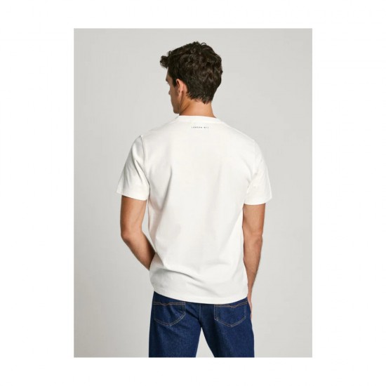Pepe Jeans regular fit t-shirt with logo print PM509783-803 Off White