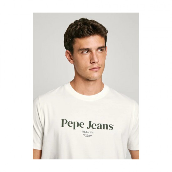 Pepe Jeans regular fit t-shirt with logo print PM509783-803 Off White