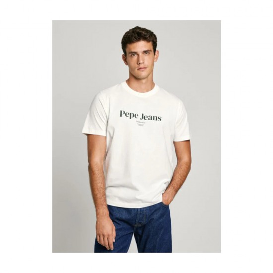 Pepe Jeans regular fit t-shirt with logo print PM509783-803 Off White