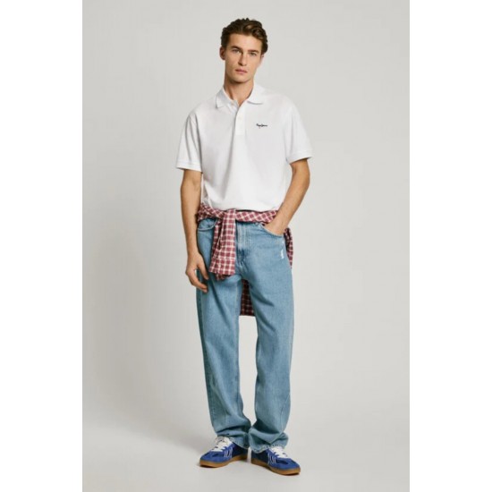 Pepe Jeans - PM542298-800 - Essential Polo Contrast Logo - White - Μπλούζα Πικέ