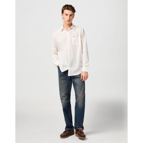 Wrangler Ανδρικό Λινό Πουκάμισο 112362907 – White Κωδικός Προϊόντος: 112362907