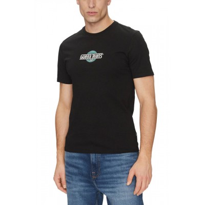 GUESS JEANS T-SHIRT CREWNECK SLIM FIT LOGO ΜΑΥΡΟ M5GI23K8HMO-JBKL GUESS JEANS T-SHIRT CREWNECK SLIM FIT LOGO ΜΑΥΡΟ M5GI23K8HMO-JBKL