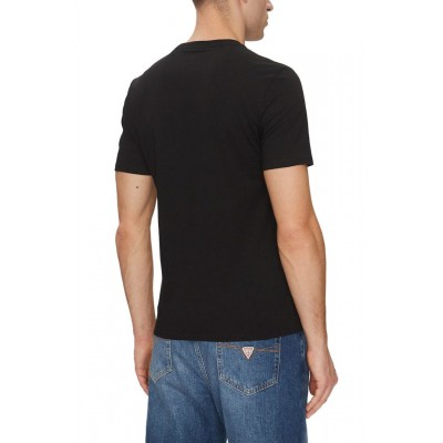 GUESS JEANS T-SHIRT CREWNECK SLIM FIT LOGO ΜΑΥΡΟ M5GI23K8HMO-JBKL GUESS JEANS T-SHIRT CREWNECK SLIM FIT LOGO ΜΑΥΡΟ M5GI23K8HMO-JBKL