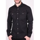 Kedi Ανδρικό Πουκάμισο Μακρυμάνικo Τζιν Μαύρο S232030-BL