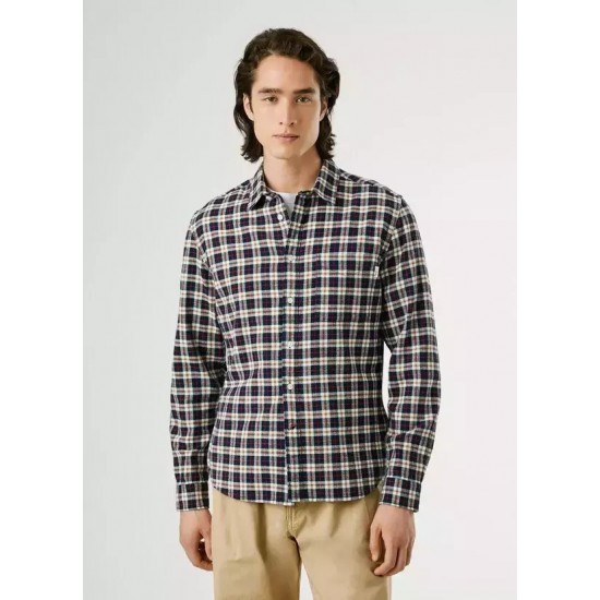 Pepe Jeans Πουκάμισο Σκούρο Μπλε Καρό CLERMONT PM3090825-594 DULWICH BLUE