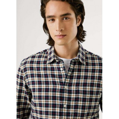 Pepe Jeans Πουκάμισο Σκούρο Μπλε Καρό CLERMONT PM3090825-594 DULWICH BLUE