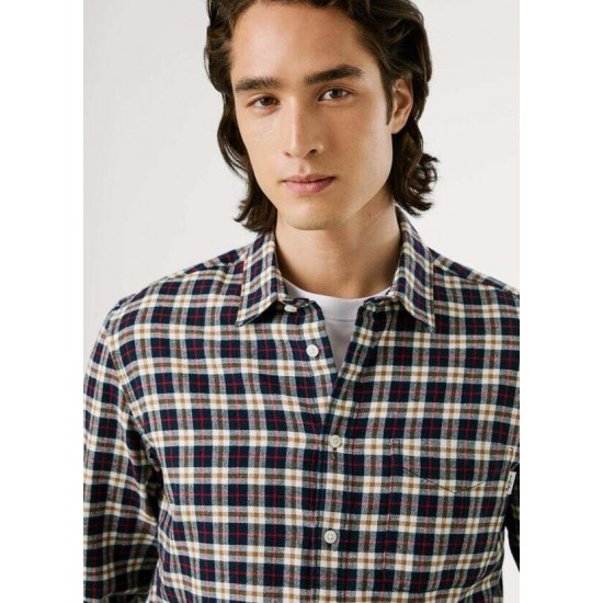 Pepe Jeans Πουκάμισο Σκούρο Μπλε Καρό CLERMONT PM3090825-594 DULWICH BLUE