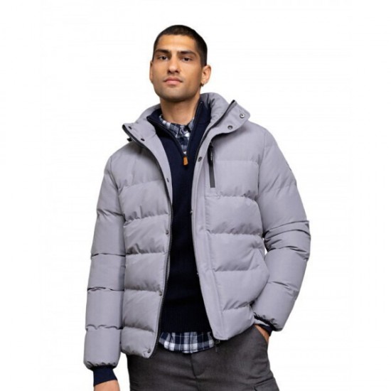 Biston fashion ανδρικό κοντό μπουφάν με αποσπώμενη κουκούλα 52-201-080 GREY