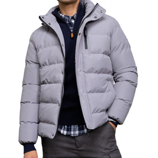 Biston fashion ανδρικό κοντό μπουφάν με αποσπώμενη κουκούλα 52-201-080 GREY