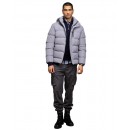 Biston fashion ανδρικό κοντό μπουφάν με αποσπώμενη κουκούλα 52-201-080 GREY