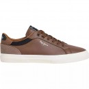 Pepe Jeans Kenton Court Tan Brown Ανδρικά Δερμάτινα Sneakers Καφέ (PMS30839-869)