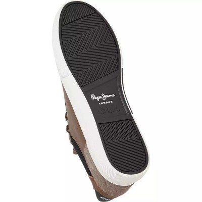 Pepe Jeans Kenton Court Tan Brown Ανδρικά Δερμάτινα Sneakers Καφέ (PMS30839-869)