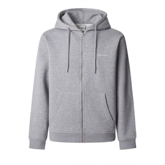 Pepe Jeans Ανδρική Ζακέτα Φούτερ Με Κουκούλα Macbeth Melange Zip PM5800017-933-ΓΚΡΙ