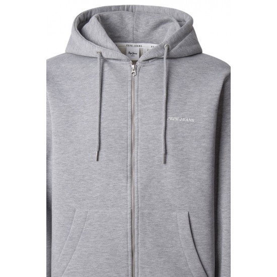 Pepe Jeans Ανδρική Ζακέτα Φούτερ Με Κουκούλα Macbeth Melange Zip PM5800017-933-ΓΚΡΙ