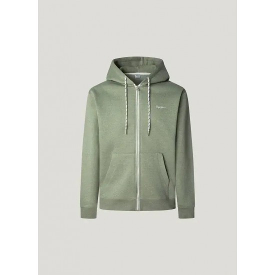 Pepe Jeans Ανδρική Ζακέτα Φούτερ Με Κουκούλα Macbeth Melange Zip PM5800017-679 Πράσινο
