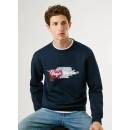 Pepe Jeans Ανδρικό Φούτερ Λαιμόκοψη Trey Crew PM5800026-594 Μπλε