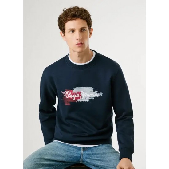 Pepe Jeans Ανδρικό Φούτερ Λαιμόκοψη Trey Crew PM5800026-594 Μπλε
