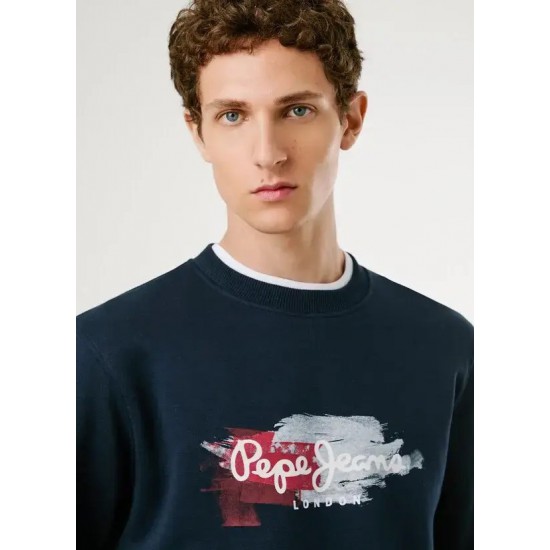 Pepe Jeans Ανδρικό Φούτερ Λαιμόκοψη Trey Crew PM5800026-594 Μπλε
