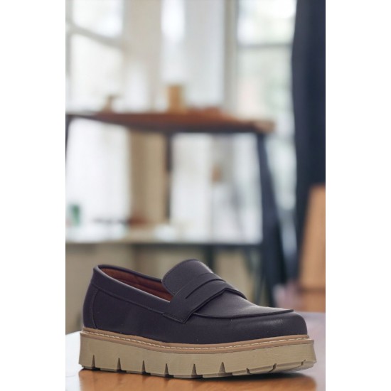 KNACK Ανδρικά ΜΑΥΡΑ Sneakers  LOAFER λαστιχένια σόλα 25705