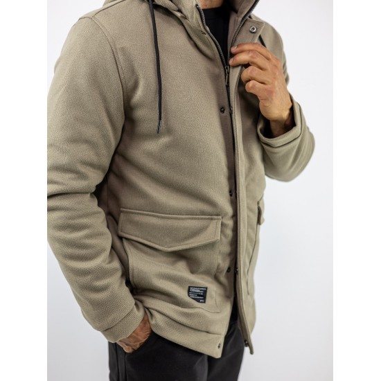 MANAGER Μπουφάν με αποσπώμενη κουκούλα  Regular Fit Μπεζ 2548