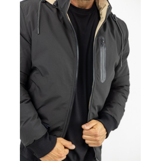 MANAGER Μπουφάν Regular Fit Διπλής όψης Μπέζ/Μαύρο 2531