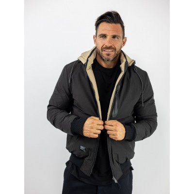 MANAGER Μπουφάν Regular Fit Διπλής όψης Μπέζ/Μαύρο 2531