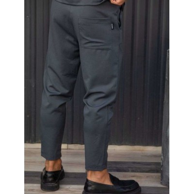 Henry Clothing Παντελόνι σε Loose Εφαρμογή Anthracite 8-120