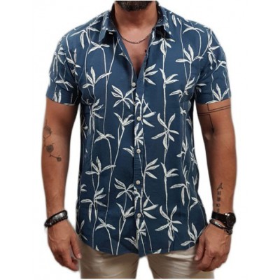 Rebase - 251RGS-5051 - Short Sleeve Shirt - Colonial Blue - Κοντομάνικο Πουκάμισο
