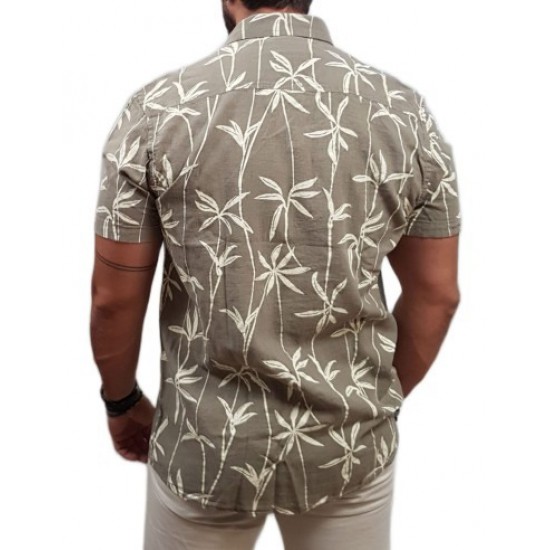 Rebase - 251RGS-5051 - Short Sleeve Shirt - Olive Haze - Κοντομάνικο Πουκάμισο
