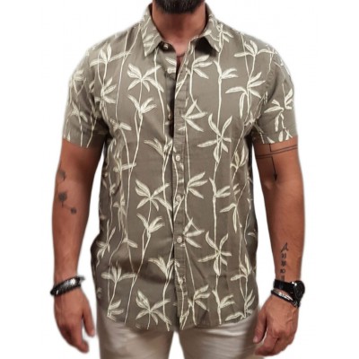 Rebase - 251RGS-5051 - Short Sleeve Shirt - Olive Haze - Κοντομάνικο Πουκάμισο