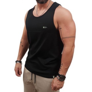 Rebase- 251RTSL-9023 - Sleeveless T-Shirt - Black- Μπλούζα αμάνικη