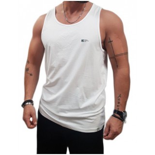 Rebase- 251RTSL-9023 - Sleeveless T-Shirt - White - Μπλούζα αμάνικη