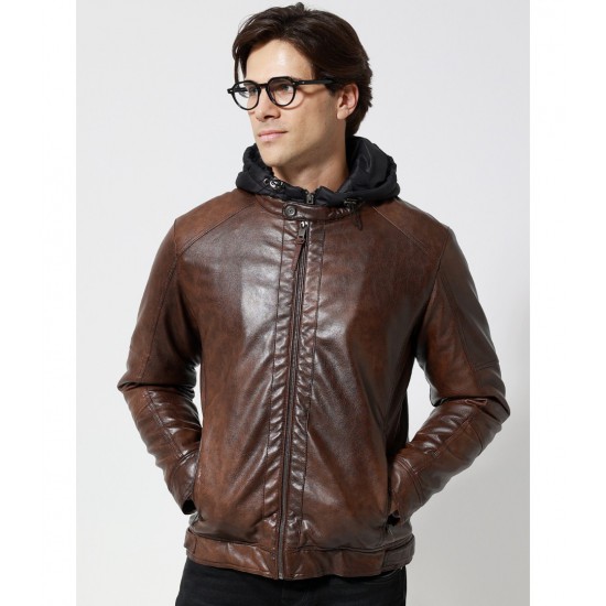 TRESOR Ανδρικό Jacket Eco-Leather Μπουφάν VENERO 2171-1 Καφέ
