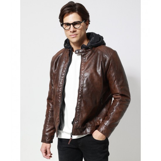 TRESOR Ανδρικό Jacket Eco-Leather Μπουφάν VENERO 2171-1 Καφέ