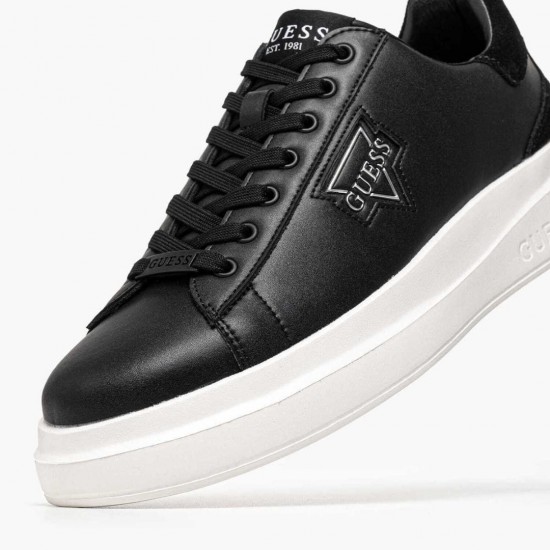 GUESS ELBAN LEATHER SNEAKERS MEN GUES SFMFBANLEL12-BLACK