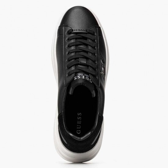 GUESS ELBAN LEATHER SNEAKERS MEN GUES SFMFBANLEL12-BLACK