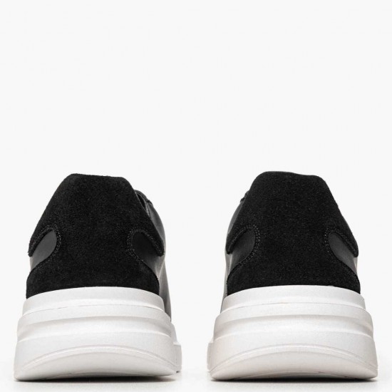 GUESS ELBAN LEATHER SNEAKERS MEN GUES SFMFBANLEL12-BLACK