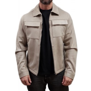 Smart - 55-201-001 - Sacket Suede Bomber - Beige - Μπουφάν Δερματίνη