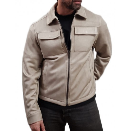 Smart - 55-201-001 - Sacket Suede Bomber - Beige - Μπουφάν Δερματίνη