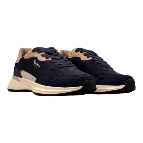 Pepe Jeans – Bampton City M – Ανδρικό Sneaker Μπεζ Μπλε (PMS600038-595)