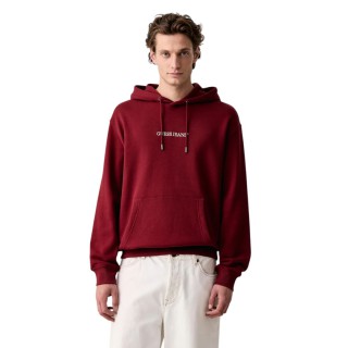 GUESS JEANS – LS HOODED REG EMBRO SWEAT – M5RQ38KCPR1-A50U DARK RED