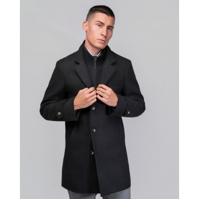 Dezign C-2608 ΠΑΛΤΟ ΜΕ ΑΠΟΣΠΩΜΕΝΟ ΓΙΛΕΚΟ ΜΑΥΡΟ