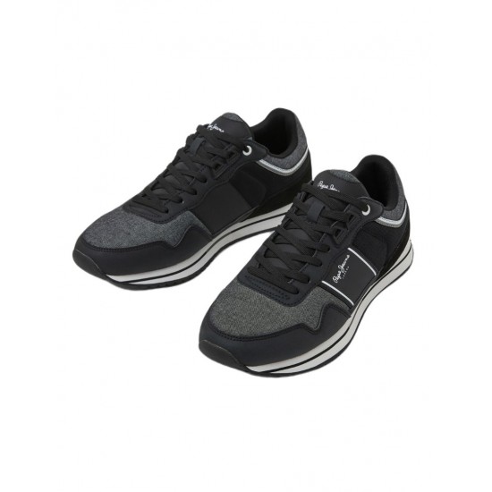 Pepe Jeans - PMS30908-999 - Tour Club ss23 - Black - Παπούτσι Ανδρικό